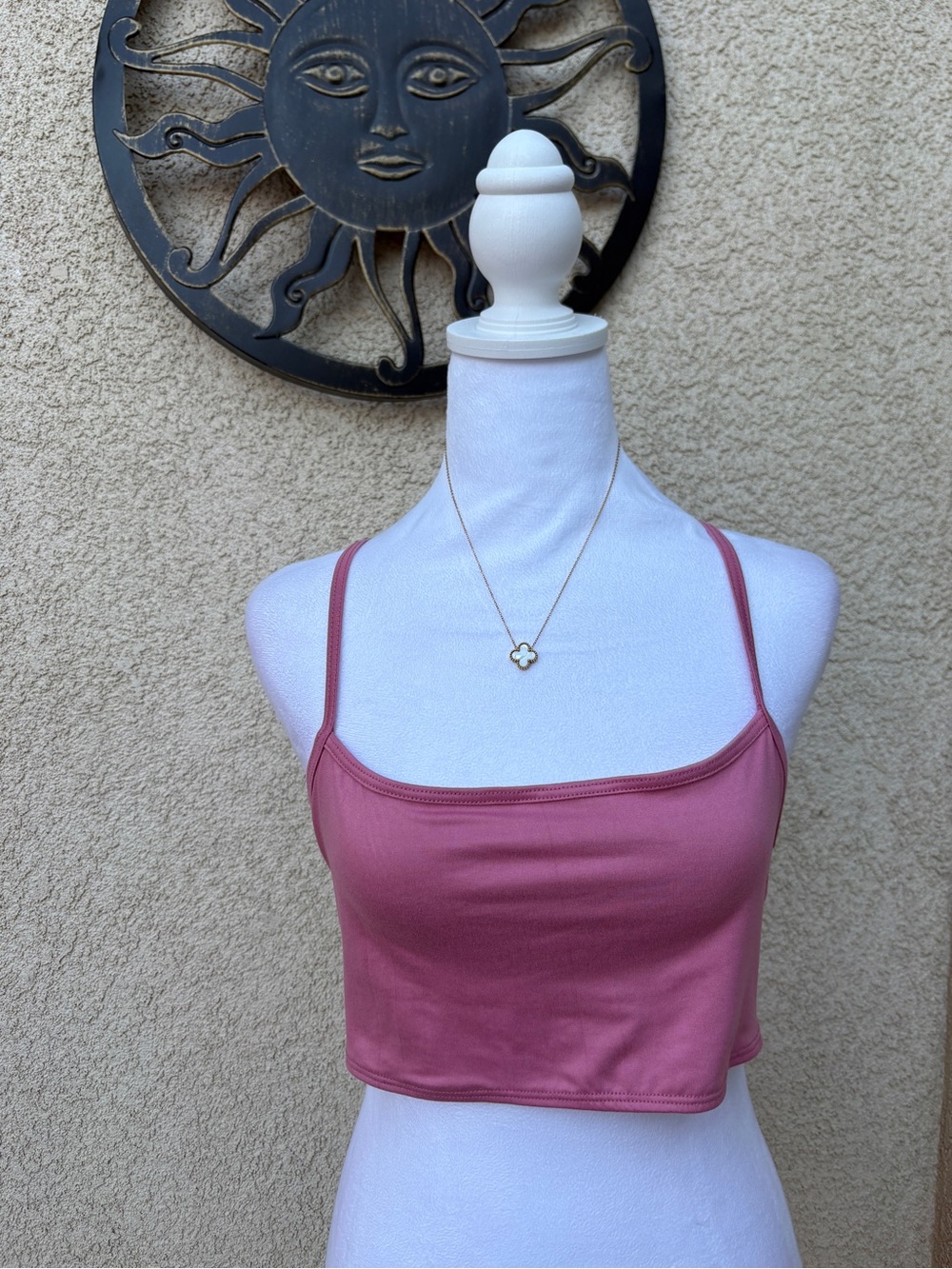 Jova Rose Pink Buttery Soft Unlined Bralette Crop Top Basic Layering